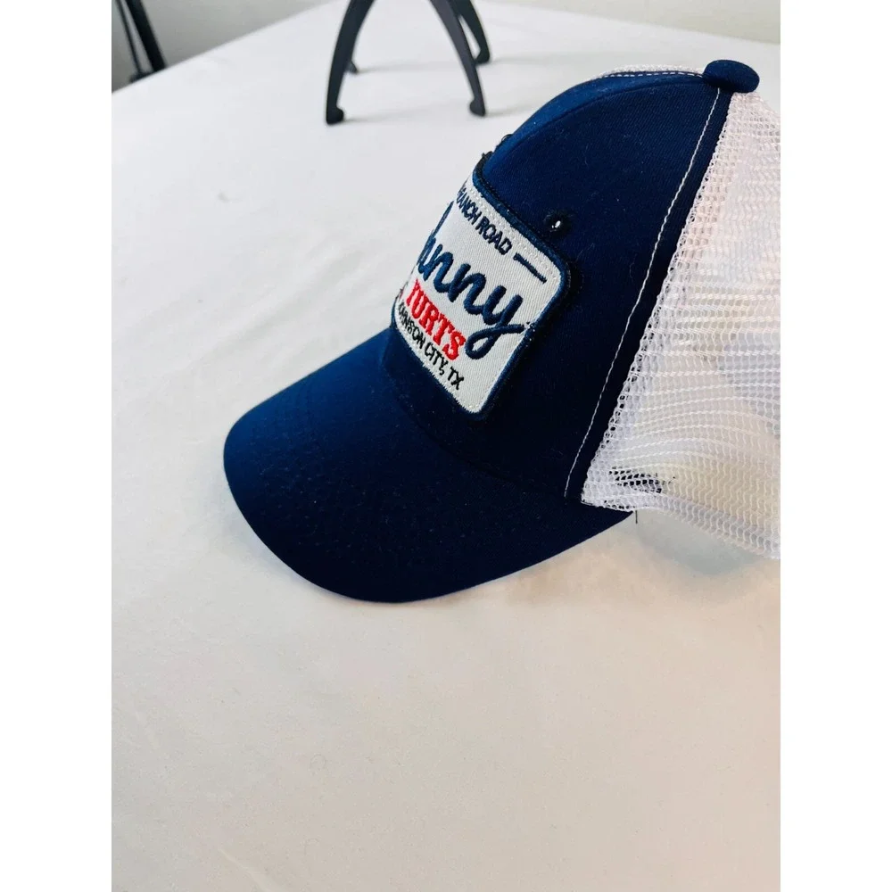 Johnny Yurts‎ Johnson City Hat Cap Snapback Blue White Prep Baseball Trucker VTG